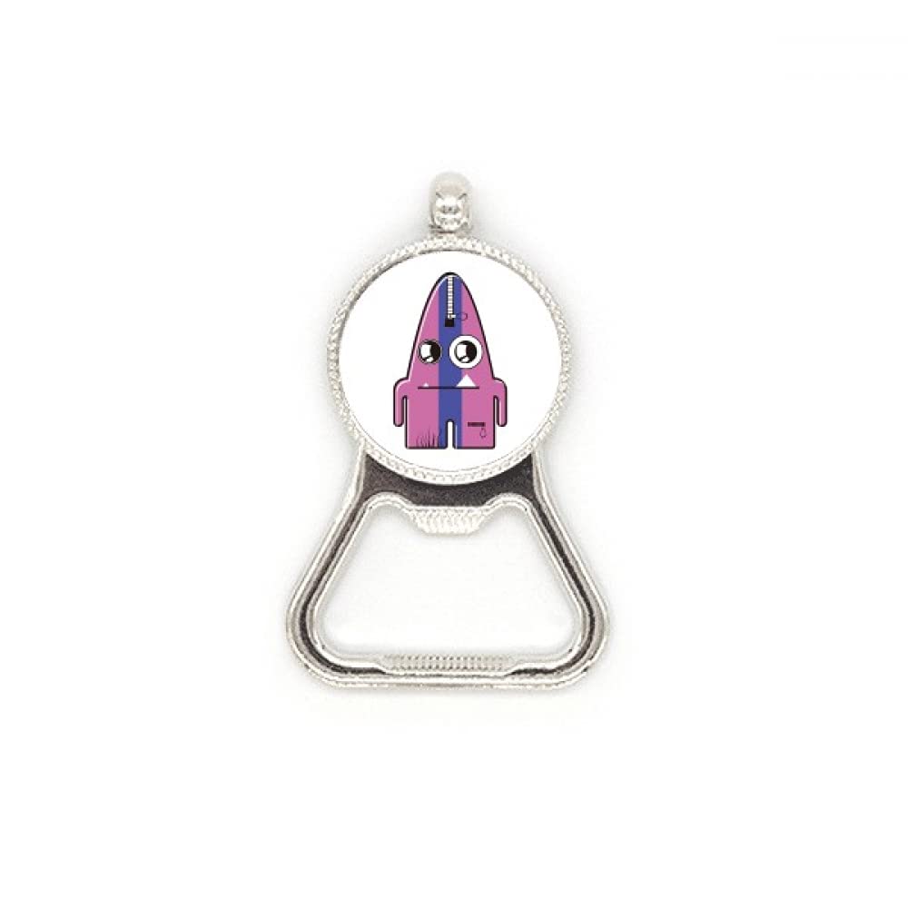 Ouvre-bouteille alien en acier inoxydable violet au design artistique