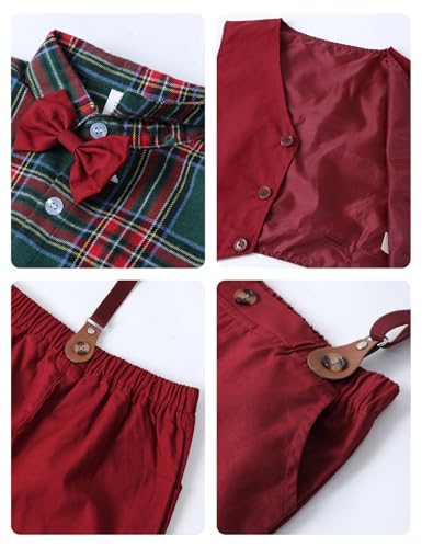 Image of A&J DESIGN Toddler Boys Formal Clothes Suspender Outfit Dress Suit 12M - 6Y