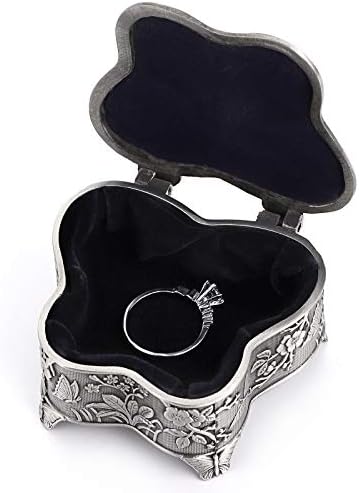 Sumnacon Metal Trinket Storage Box Butterfly Shape Antique Jewellery Storage Case Small Storage Box for Ring Necklaces Earrings Trinket Keepsake Display Organizer