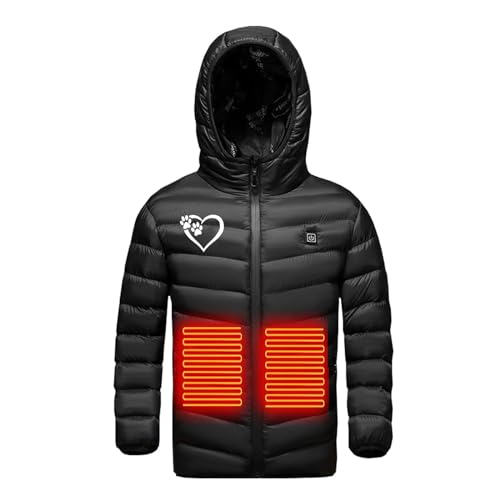 Kids Heated Jacket Boys Girls Hood Jackets USB Electric Heated Coat 3 Temperature Levels Body Warmer Windproof Jacket3