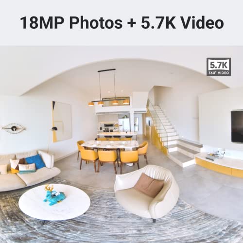 Insta360 One X2-360 Degree Waterproof Action Camera, 5.7K 360, Stabilization, Touch Screen, Ai Editing, Live Streaming, Webcam, Voice Control (Virtual Tour Kit) #TOP1