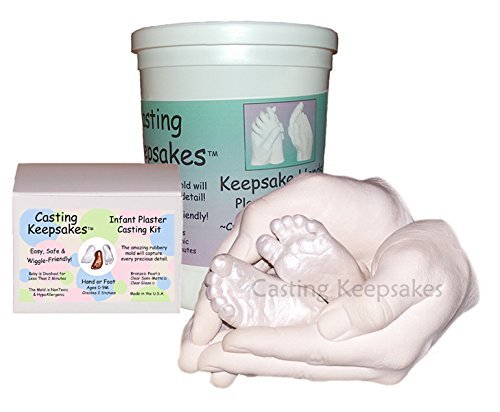 Luna Bean Baby Casting Keepsake Bundle Kit - Cast Adult Mom Dad Grandparent Hands and Baby Feet
