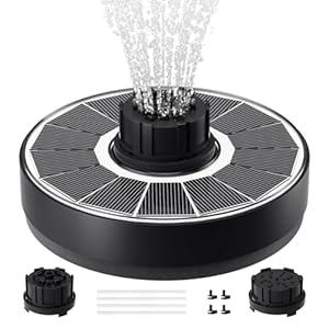 Solar Fountain Pump, Upgrade 1.8W Solar Fountain for Bird Bath with 6 Spray Patterns, Floating Solar Powered Water Fountain Pump for Bird Bath, Garden, Pond, Pool, Outdoor
