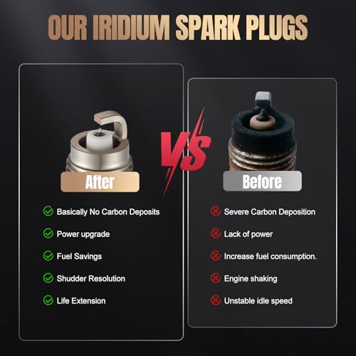 Image of Iridium Spark Plug 6774 4 Pack for Honda Accord | Fits Honda Fit 2007-2014 1.5L, Accord 2003-2007 2.4L L4 | OE 6774 IZFR6K-13 | 14mm | Heat 6 | Iridium | Gap 1.3mm