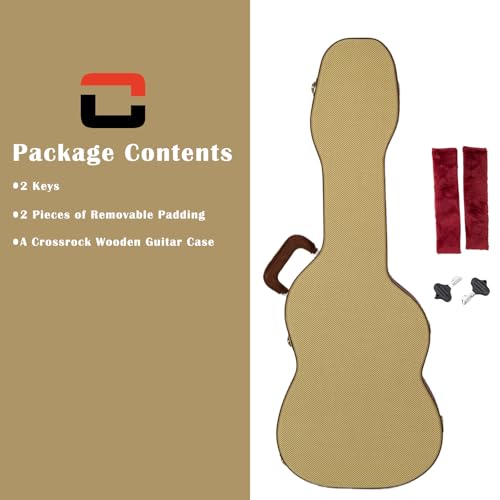 Crossrock Master Series Electric Case fits Telecaster and Stratocaster Styles of Guitars | Classic Fabric Tweed Exterior, Re-Engineered Wooden Shell (CRW720STFT) by Crossrock - Image 6
