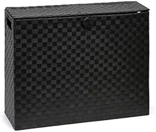 Toilet Roll Holder Free Standing Bathroom Multipurpose Storage Unit Polypropylene Woven on Metal Frame, Ideal Addition to Bathroom or Toilets by Arpan (Black)