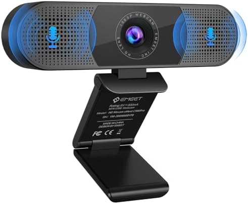 EMEET C980 Pro 1080P Webcam mit Lautsprecher & Mikro, 3-in-1 für Teams | 3-in-1 Audio & Video|100% Plug & Play|4 Mikros mit Noise-C|90° für kleine Teams|Magnet-Privatsphäre|Optimie