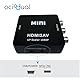 OcioDual HDMI auf RCA, HDMI RCA Adapter, Adattatore HDTV ad AV, Conessione AV, 1080p PAL/NTSC Video, für PC, n64, TV, Konverter mit Netzkabel, HDMI2AV, Schwarz
