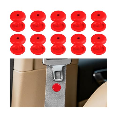 Ywdiml 10 Sets Car Seat Belt Button Stop, Snap-On Vehicle