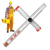 Multifunktionales Holzbearbeitungs-Messlineal – verschiebbares T-Lineal aus Aluminium | -Layout-Tool zum Schneiden von Linien, DIY-Projekten und professionellen Handwerksarbeiten
