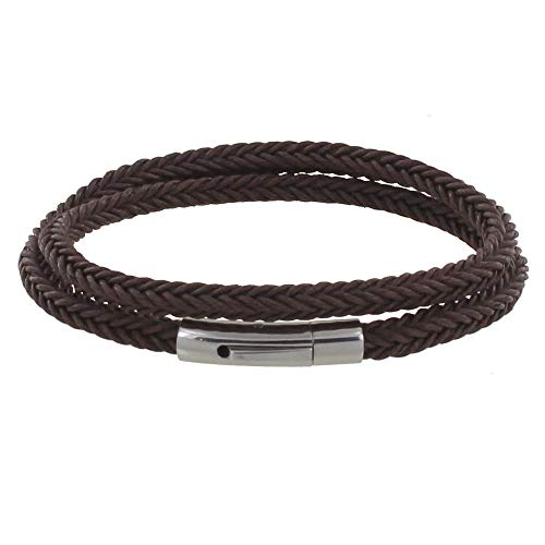 Bracelet Homme Double Tour Les Poulettes Bijoux en Coton Carré Tressé
