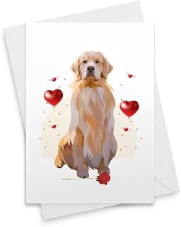 Cute Golden Retriever Valentines/Galentines Card - Romantic Card, Cute Love Card, Funny Valentines Day, Love Greeting, Funny Love Card [00436]