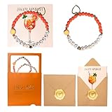 MKLG Aperol Spritz Geschenkset für Frauen - 2x Aperol Armband Mädchen Schmuck Set mit Grußkarten, Orangefarbenem Geschenkkarton | Aperol Accessoires Damen