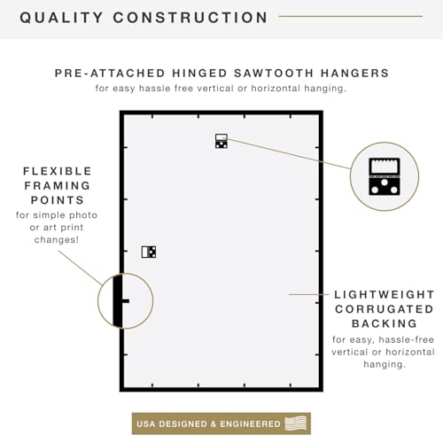 MCS Trendsetter 20x28 Poster Frame Black High-Gloss, Vertical & Horizontal Wall Hanging Large Picture Frame for Photos, Posters & Art Prints (1-Pack) by MCS - Image 7