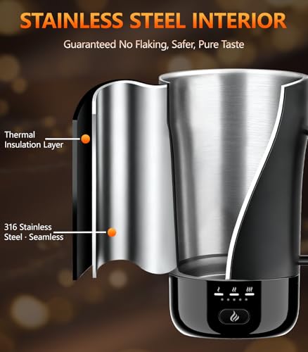 Image of Self-Heating Coffee Mug, 14oz Heated Coffee Mug Rechargeable - Temperature Control Cup Keep Drinks Hot, Smart Cup Great Gift for Women & Slow Sippers