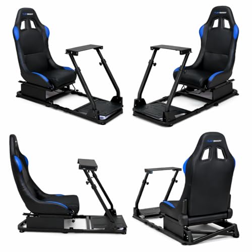 EGOTECH Smart Racing Seat Simulatore di guida con seduta incorporata, Pieghevole Postazione Simulatore Guida Supporto da Corsa Racing Regolabile Cabina di Guida