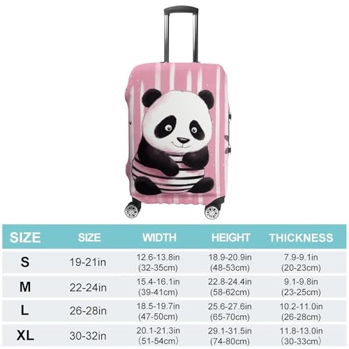 Travel Luggage Cover Suitcase Protector Striped Panda Elastic Washable Stretch Suitcase Protector Anti-Scratch Travel Suitcase Cover Fit 18-32 Inch Luggage2