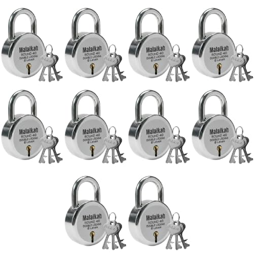 Malaikah Copper 40mm Security Padlock Pack of 10 | Iron Lock with Keys Included for Main Gate, Shutter, Office & Storage-image-28