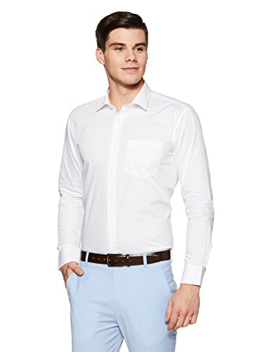 Image of Men's Solid Cotton Blend Formal Shirt with Pocket | Plain Design with Spread Collar & Full Sleeves - Regular Fit (Pack of 2)
