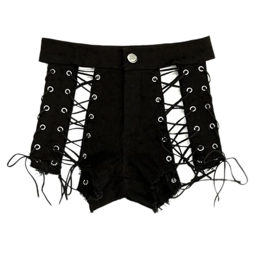 パンツ theredthread S lace up shorts Sexy Shorts for Women Side Straps Lace up Mid Rise Trendy