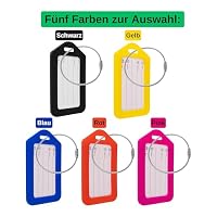 Kofferanhänger mit Adressschild, 2 Pack, in Blau, Kunststoff Schild, für Flugreise, Kreuzfahrt, Koffer Tag Gepäckanhänger, Namensschild, Adressanhänger, Taschenanhänger, Reise ID Etikett Aufhänger – Ansicht 6