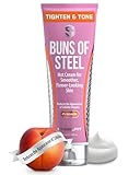 SteelFit Maximum Toning Cellulite Cream, Buns of Steel - Skin Firming & Tightening Body Lotion with Caffeine for Stretch Marks - Anti-Cellulite Remover Treatment for Booty, Thighs, Legs & Glutes
