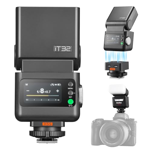 Image of Godox iT32 TTL HSS Flash for Sony with X5-S Trigger, 1 /80000s HSS 2.4G Wireless Off-Camera Kit, Magnetic Quick Release & USB-C for Portrait Wedding Event Photography