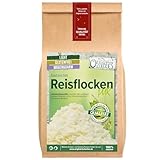 ORIGINAL LECKERLIES Reisflocken, 1kg ballaststoffreiche Hundeflocken glutenfrei und fettarm, geschält und vorgegart, Hundefutter- Naturprodukt für Hunde, barfen