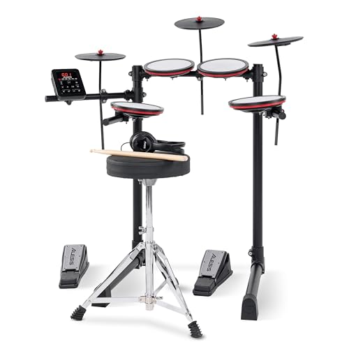 Alesis Turbo Max Set de Batería Eléctronica con Parches de Malla Silenciosos de 8 Pulgadas, Lecciones de Percusión, Bluetooth y Accesorios - imagen 12