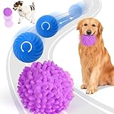Interactive Ball for Dogs, Automatic Moving Dog Toy Ball with Cover, Bouncing & Rotating Electric Pet Balls for All Breed Sizes Dogs, Interactive Rolling Balls Dog Toys to Keep Them Busy (Purple)