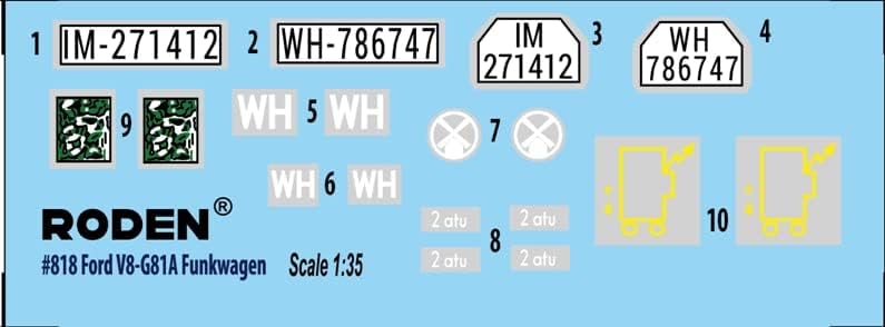 Miniatura 2 de Roden 818 1/35 - Coche Militar V8-G81A Funkwagen, Escala Kit de modelo de plástico