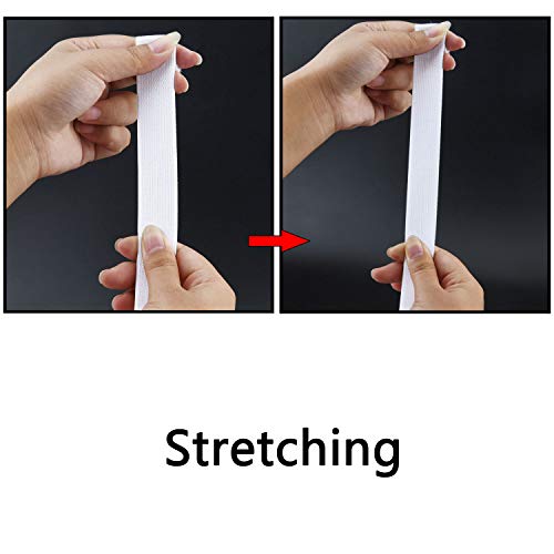 Sunmns 3 Rolls Sewing Stretch Elastic Band Spool, 3/5, 1, 1-1/2 Inch In Width, 5.5 Yards/ Roll (White) #TOP5