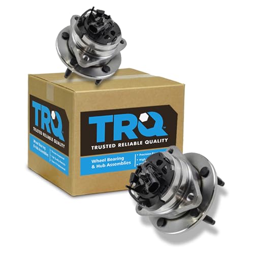 Image of TRQ Front Wheel Bearing and Hub Assembly Set 2 Piece Compatible with 04-05 Chevrolet Malibu with 4 Wheel ABS Brakes 06-07 Malibu 08-12, 08-10 Cobalt SS 08-10 HHR SS