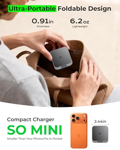 Image of 3 in 1 Charging Station for Apple - Qi2.2 25W Magnetic Wireless Charger for iPhone 17 /16-12, Apple Watch, AirPods, Travel Fast Charging Foldable Stand with 45W GaN Adapter, Aluminum Alloy Design