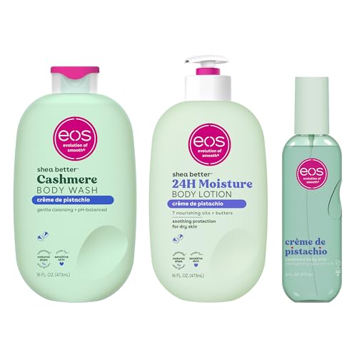 eos Créme de Pistachio Scent Layering Bundle - Body Wash, Body Mist, Body Lotion