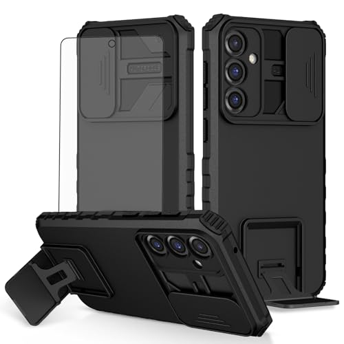 Coque Samsung S24 FE 5G antichoc avec cache caméra coulissant et verre
