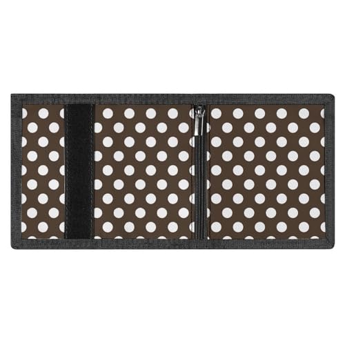 Dark Brown Polka Dot Print (a) Wallet for Men, 8 Credit Card Holder Slim Minimalist Front Pocket Small Mens Bifold Wallets3