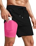 7 Inch Men Swim Trunks Compression Liner Quick Dry Swimwear Bikini Swimsuit Bathing Suit Beach Water Shorts Training Jogging Soccer Tennis Baseball Pickleball Essential Hiking Accessories Active Gear