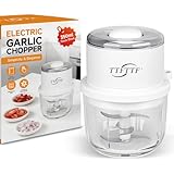 TTFTTF Electric Garlic Chopper, 350ML Glass Bowl Mini Food Processor, Portable Veggie Chopper Onion Garlic Grinder, Wireless Blender for Ginger, Chili, Fruit, Meat, etc