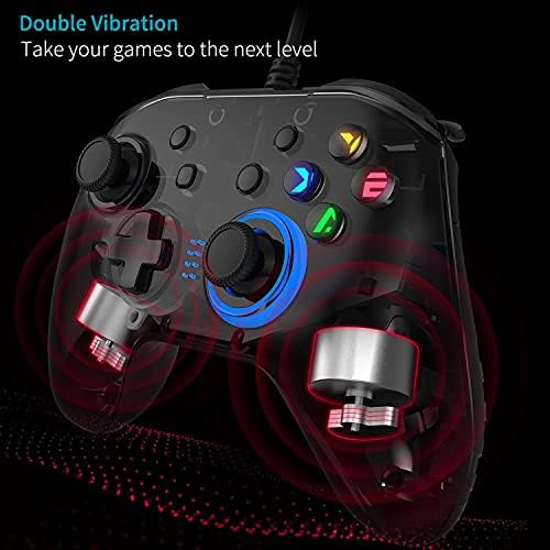Wired Game Controller for PC Windows 10/8/7, PS3, Nintendo Switch, Laptop, TV Box, Android 4.0 UP, Joystick Gamepad with Dual-Vibration and Trigger Buttons, 2m USB Cable