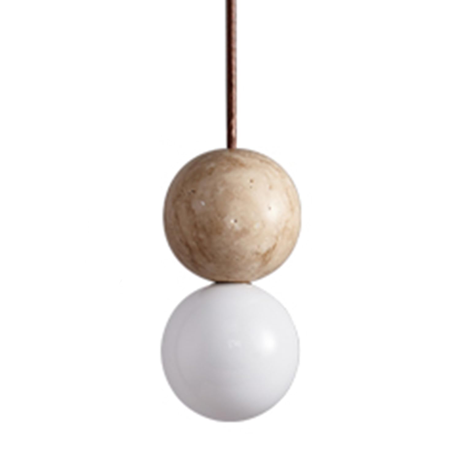 Mtnroo Multicolor Spherical Shape Travertine Hanging Light Bedroom Bedside Decoration Pendant Lamp Mid Century Small Ceiling Light Chandelier G9 Base Wabi-Sabi Style Lighting Fixture For Restaurant
