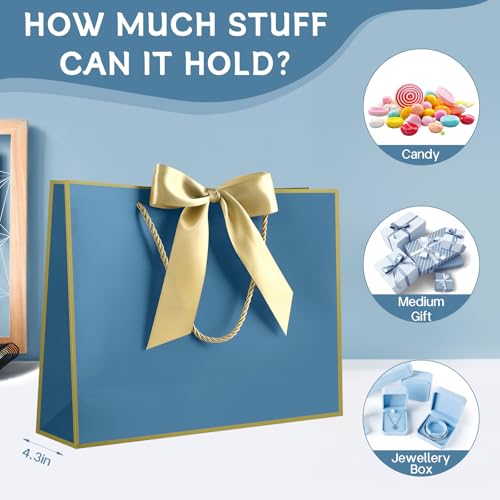 Image of JMANNI Gift Bags with Handles, 13 inch Medium Gift Bags with Tissue Paper