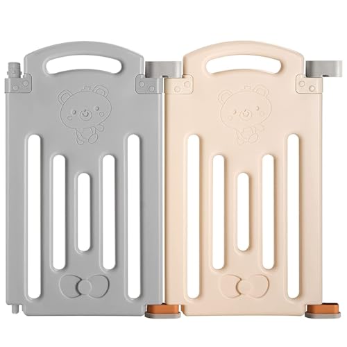 Image of Uanlauo Baby Playpen, 2 Panel Foldable Play Yard for Toddlers, Easy Assemble Safety Baby Fence, Play Pens for Babies and Toddlers,Babies Fence Play Yards