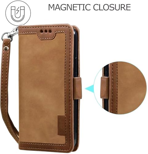 Image of Excelsior Flip Cover Compatible with iPhone 16 Pro | Premium PU Leather | 360 Degree Protection (Coffee)