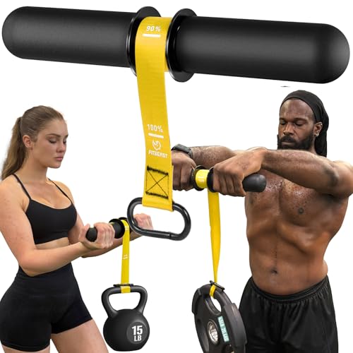 FitBeast(フィットビースト) 前腕の強度 & リストローラー 厚みのあるハンドル付き 前腕エクササイザー 調節可能なナイロンストラップ付き 耐荷重220ポンド - 手首、前腕、グリップ、腕のトレーニング用の商品画像（Amazon）