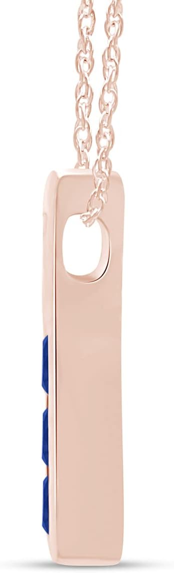 AFFY Bar Pendant Necklace in 14K Rose Gold Over Sterling Silver