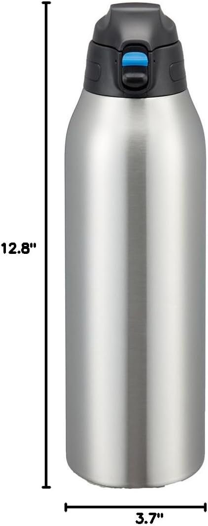 Peacock Thermos Industrial AJC-F151A Peacock Water Bottle, Stainless Steel Bottle, Straight Drink (with Pouch), 1.5 L (1.5 L) Blue