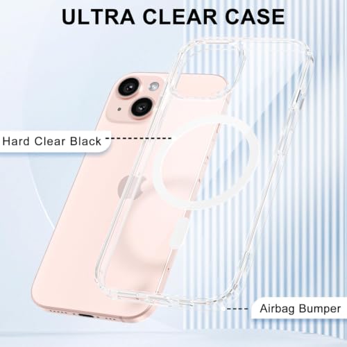 Image of DIZORO Crystal Clear Magnetic Compatible with iPhone 13 Case with Anti-Yellow Anti-Scratch Shockproof Transparent Cover