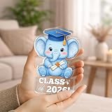 Cute Elephant Graduation Acrylic Block (5"x3.4" & 0.6" Thickness), Graduation Gifts for Kids - Class of 2026 Gifts for Girls, Boys, Son, Daughter – Preschool, Elementary, Middle school Graduate Gift
