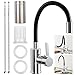 Produktbild YAMAIDUO Wasserhahn Küche Flexibler, Schwarz Küchenarmatur mit Flexibler Auslauf, Hochdruck Mischbatterie Küche 360° Drehbar, Einhebel Edelstahl Spültischarmatur mit Wasserspar Aerator, Kitchen Tap